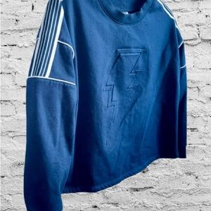 No Boundaries Blue Sweatshirt with Lightning Bolt